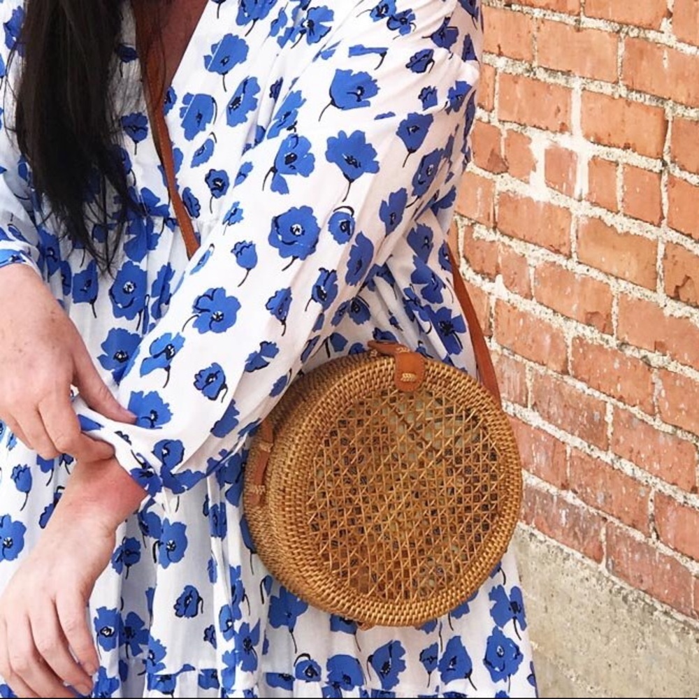 Round Cane Purse